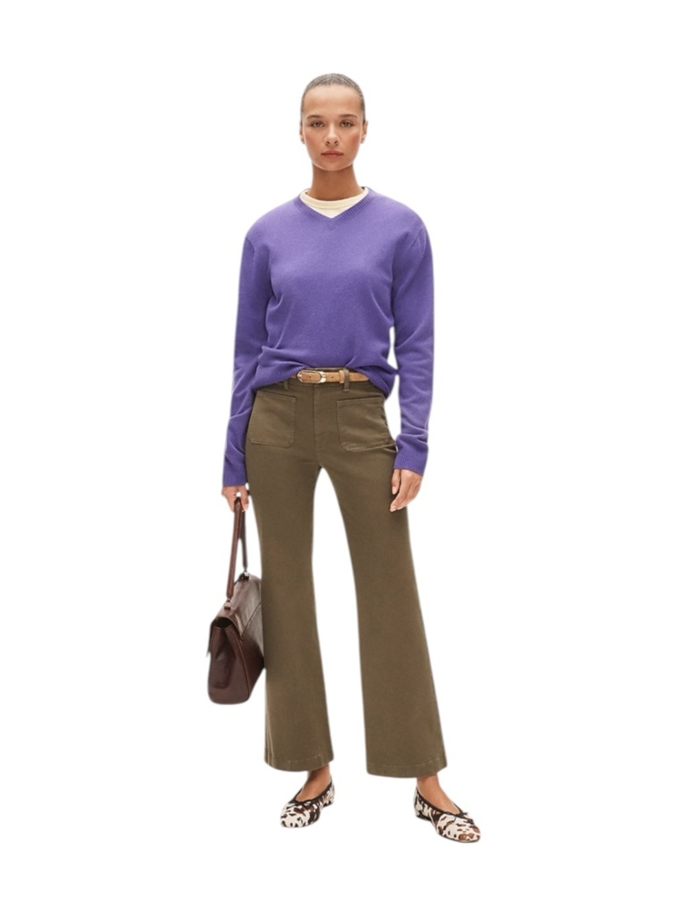 J Crew Frosty Olive Green Kickout Crop Patch Pocket Womens size 27